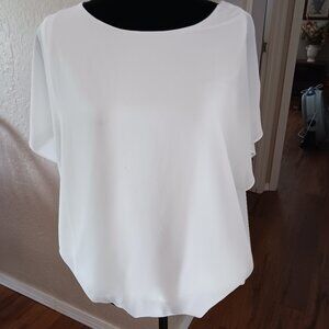 White banded pullover top